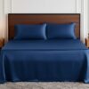 flat-sheet-dark-blue Mulberry Silk Flat Sheet